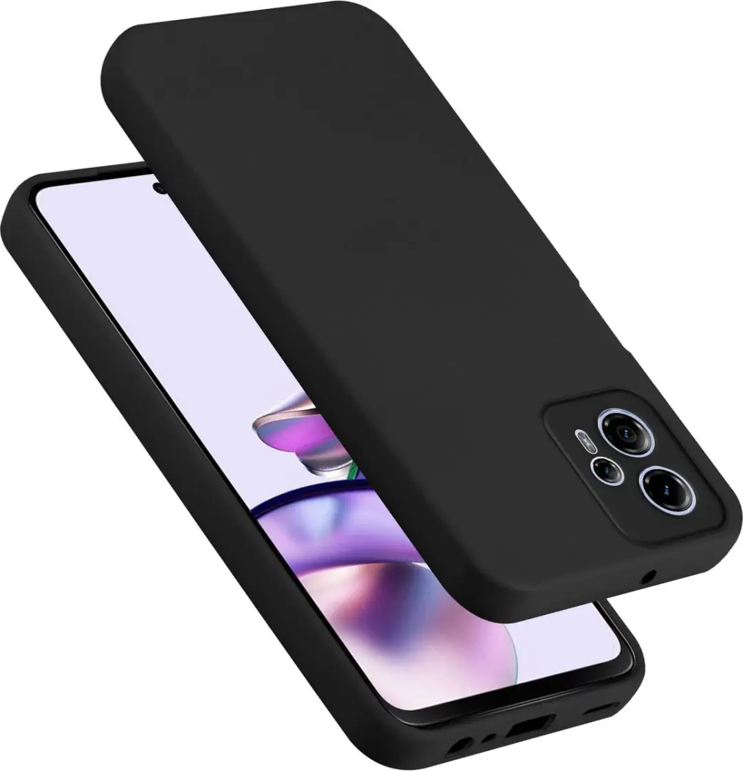 Cadorabo Hoesje geschikt voor Motorola Moto G13 / G23 in LIQUID ZWART - Beschermhoes gemaakt van flexibel TPU silicone Case Cover