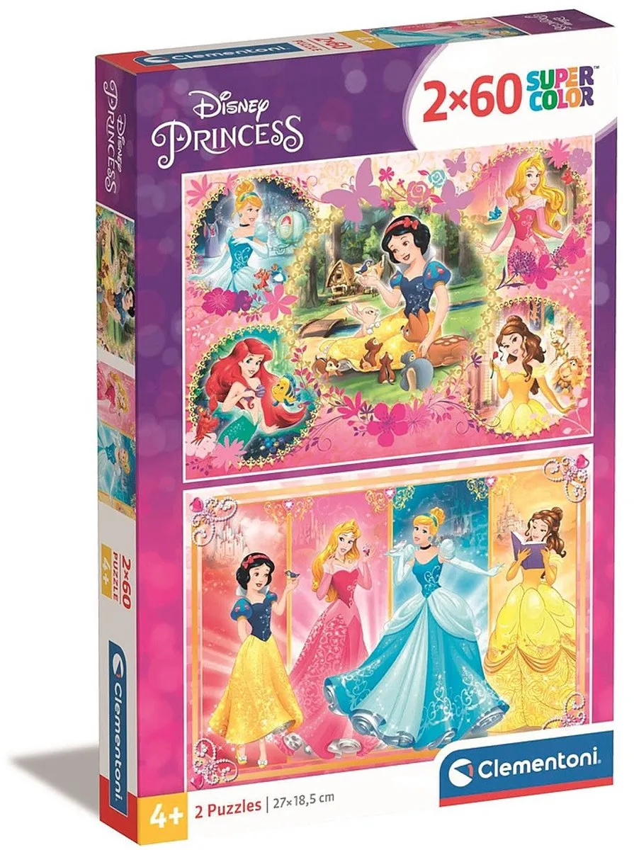 Clementoni Princess PZL 2X60 Puzzel - 2x60 Stuks - Multicolor - afbeelding 6 van 6