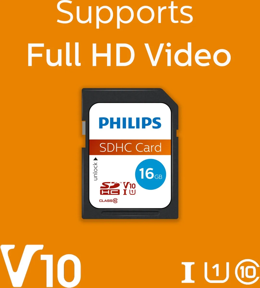 Philips FM16SD45B SDHC Kaart 16GB Class 10