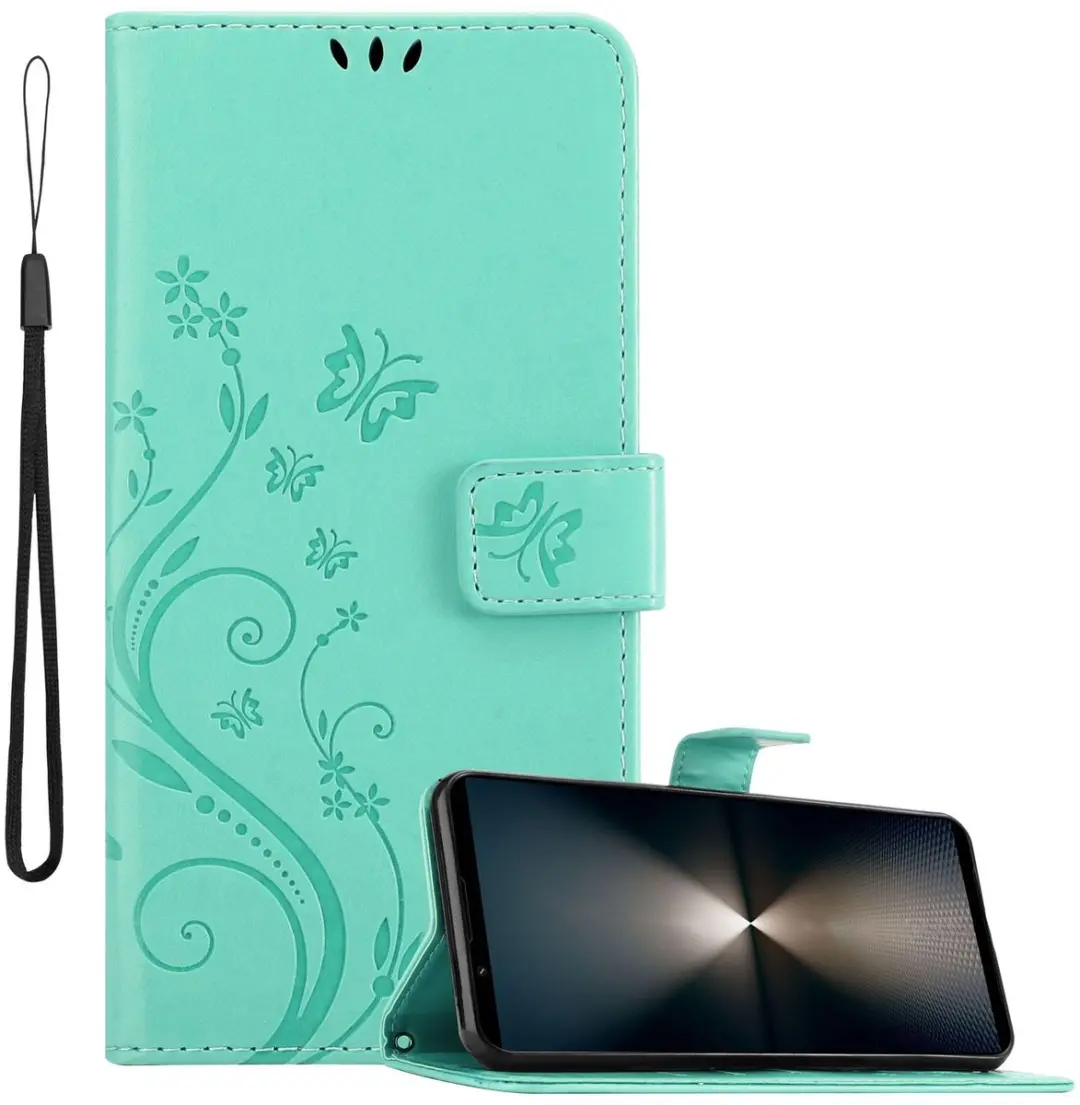 Cadorabo Hoesje geschikt voor Sony Xperia 1 VI in BLOEMEN TURKOOIS
