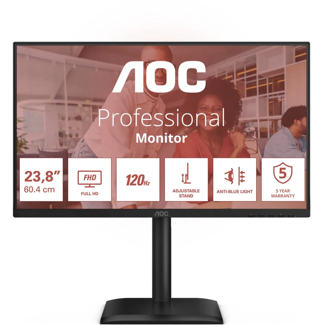 AOC E4 24E4CV Monitor 23.8" Full HD - Zwart
