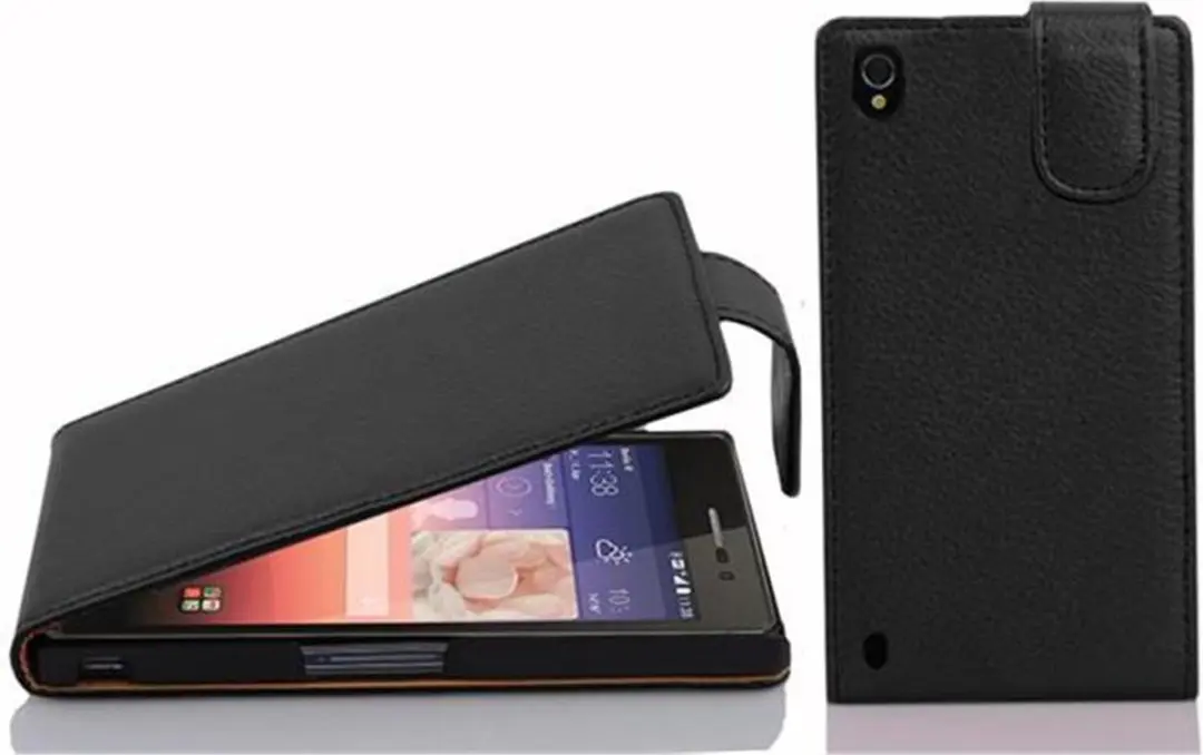 Cadorabo Hoesje geschikt voor Huawei ASCEND P7 in ZWARTE OXIDE