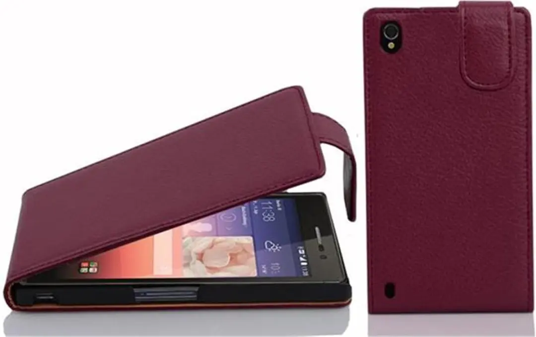 Cadorabo Hoesje geschikt voor Huawei ASCEND P7 in BORDEAUX PAARS