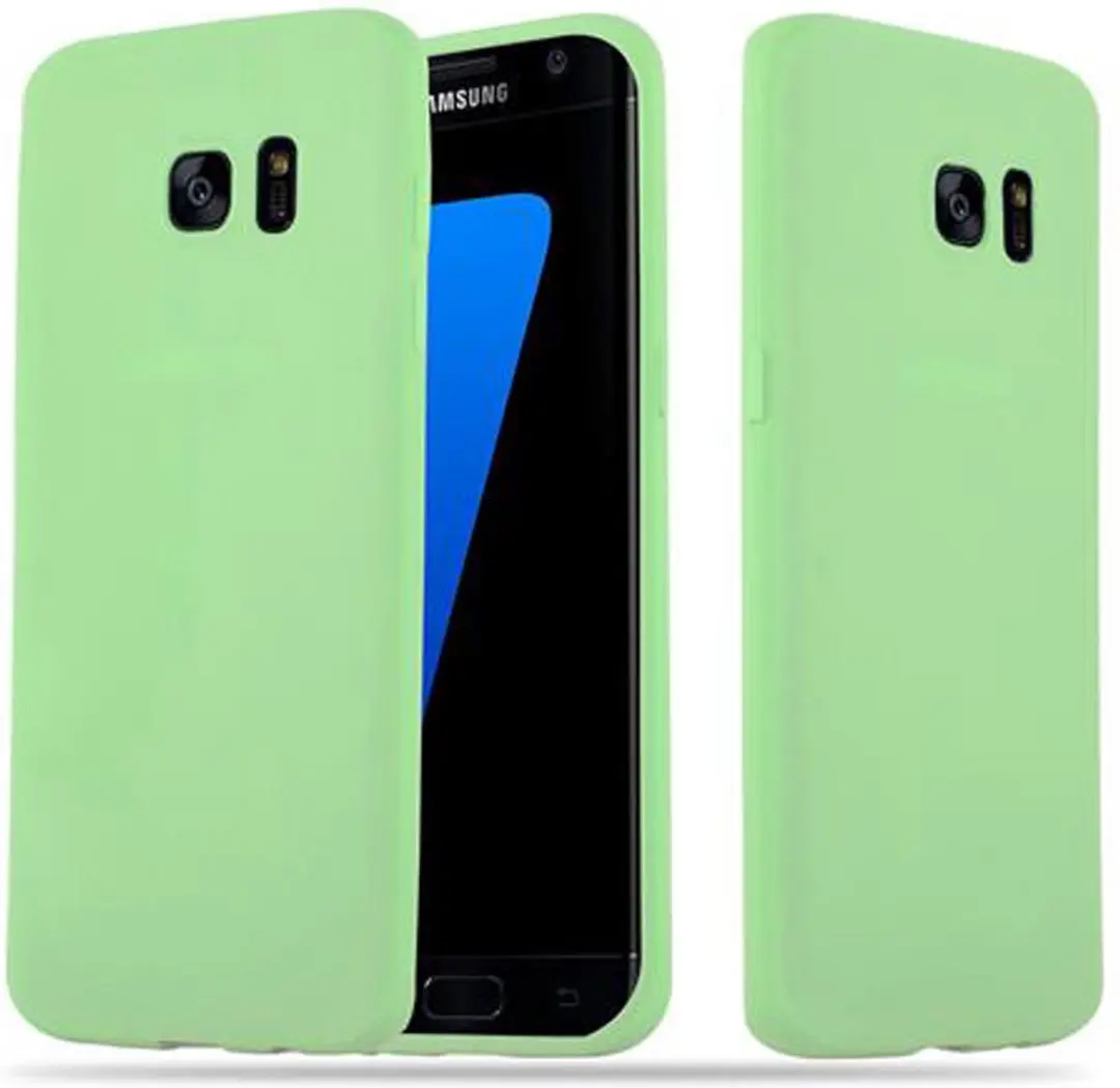 Cadorabo Hoesje geschikt voor Samsung Galaxy S7 EDGE in CANDY PASTEL GROEN