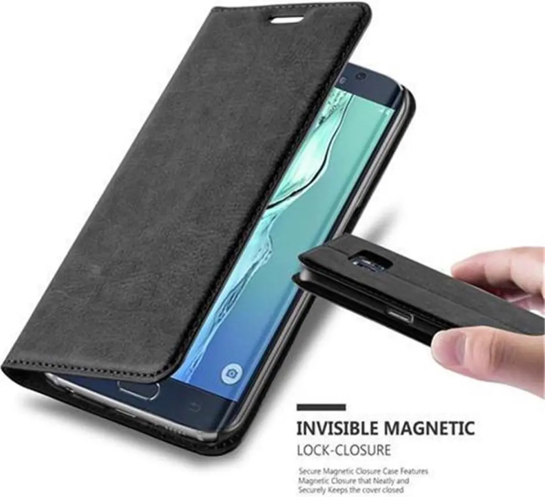 Cadorabo Hoesje geschikt voor Samsung Galaxy S6 EDGE in ZWARTE NACHT