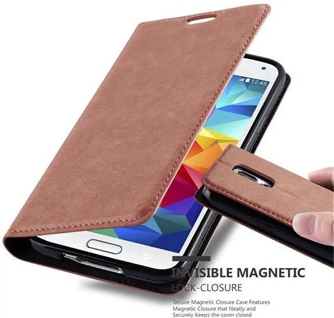 Cadorabo Hoesje geschikt voor Samsung Galaxy S5 / S5 NEO in CAPPUCCINO BRUIN