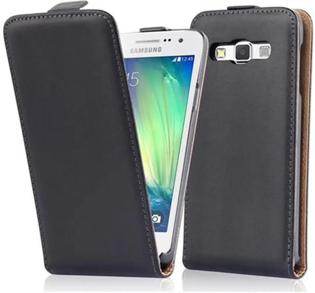 Cadorabo Hoesje geschikt voor Samsung Galaxy A3 2015 in KAVIAAR ZWART