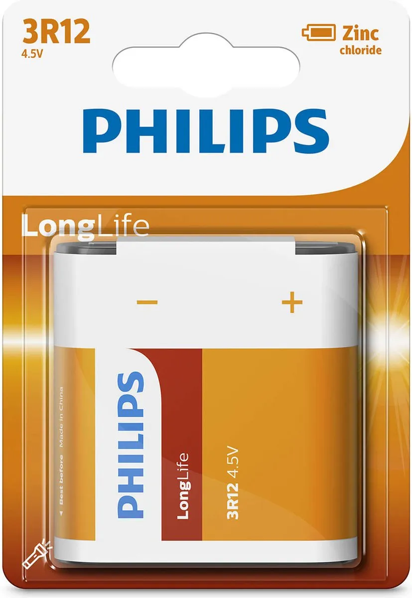 Philips Longlife Zinc 4,5V 3R12 - 1 Stuk