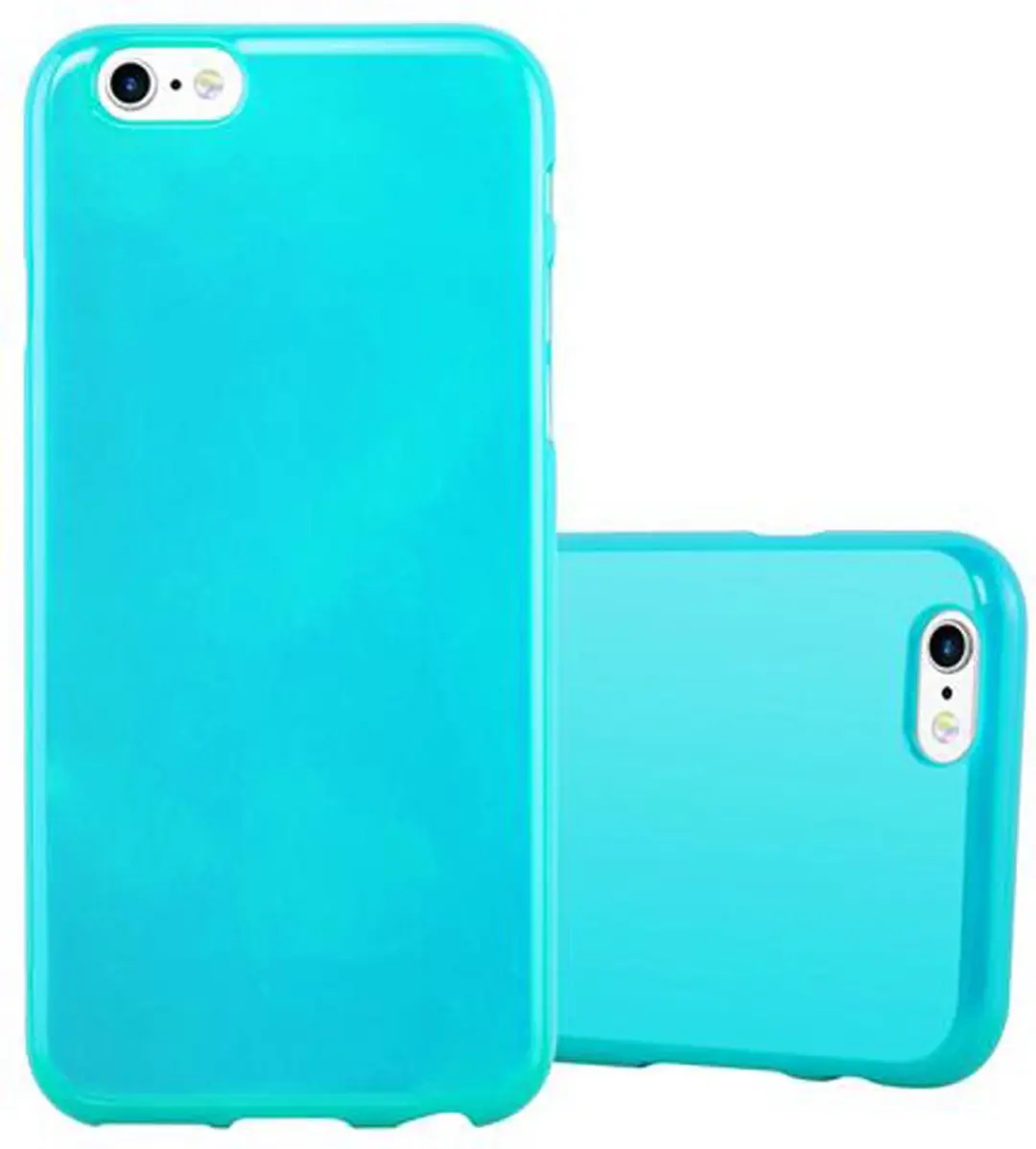 Cadorabo Hoesje geschikt voor Apple iPhone 6 / 6S in JELLY LICHT BLAUW