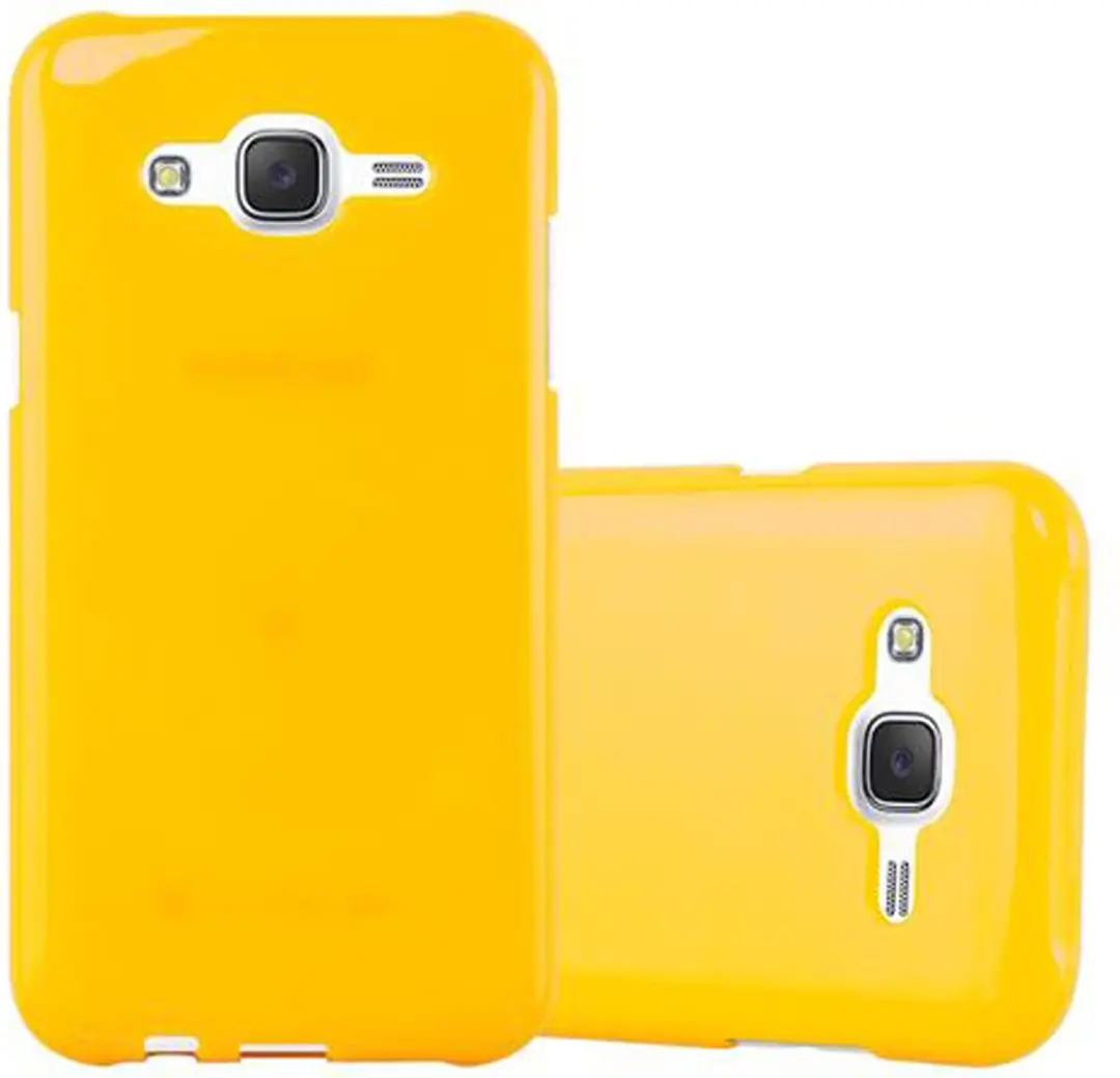 Cadorabo Hoesje geschikt voor Samsung Galaxy J5 2015 in JELLY GEEL