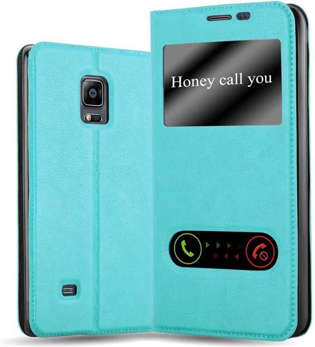 Cadorabo Hoesje geschikt voor Samsung Galaxy NOTE EDGE in MUNT TURKOOIS