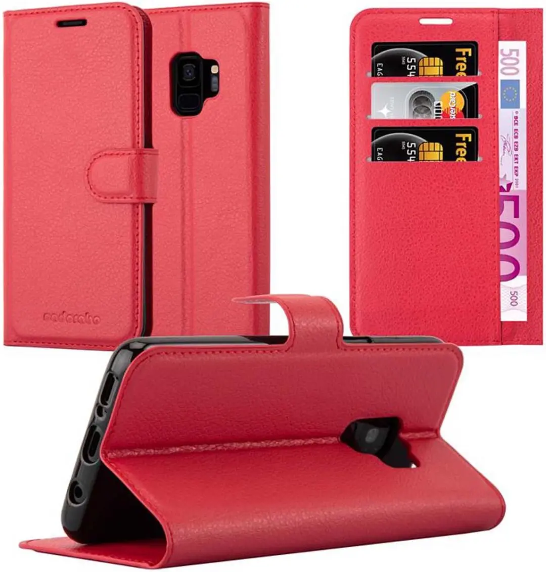 Cadorabo Hoesje geschikt voor Samsung Galaxy S9 in KARMIJN ROOD