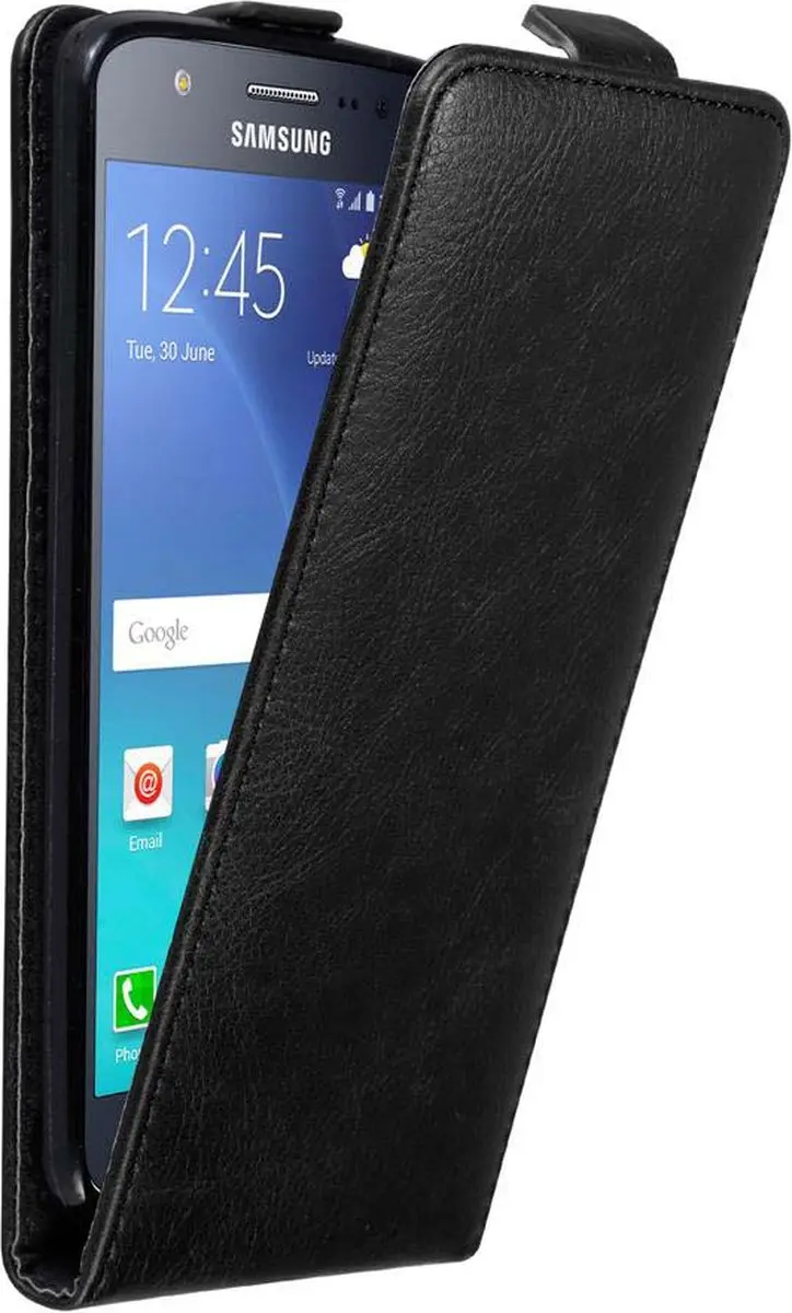 Cadorabo Hoesje geschikt voor Samsung Galaxy J5 2015 in ZWARTE NACHT