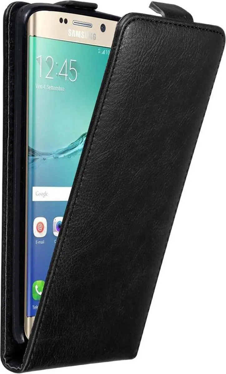 Cadorabo Hoesje geschikt voor Samsung Galaxy S6 EDGE PLUS in ZWARTE NACHT