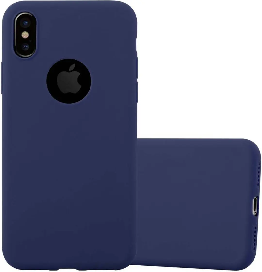 Cadorabo Hoesje geschikt voor Apple iPhone XS MAX in CANDY DONKER BLAUW