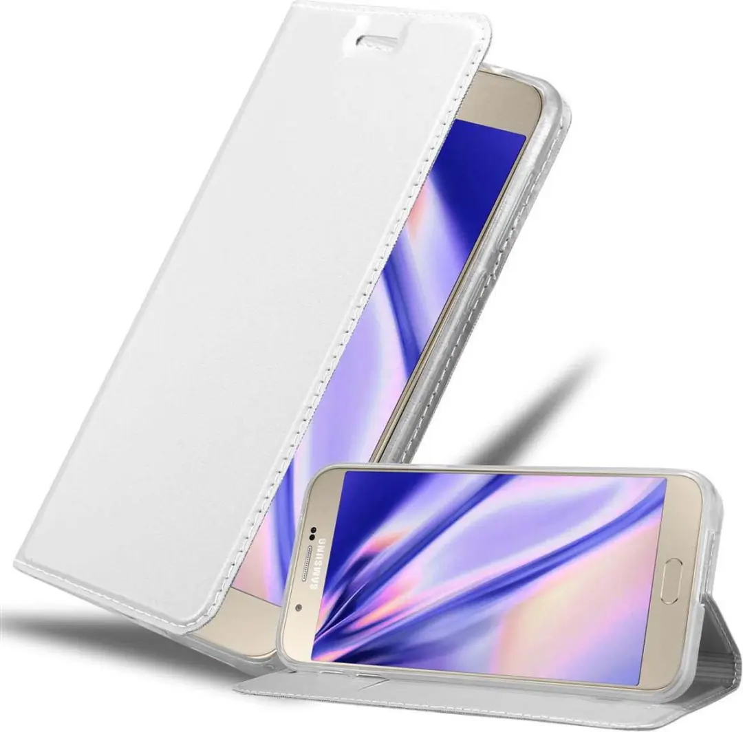 Cadorabo Hoesje geschikt voor Samsung Galaxy A8 2015 in CLASSY ZILVER