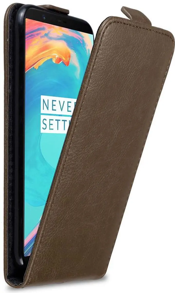 Cadorabo Hoesje geschikt voor OnePlus 5T in KOFFIE BRUIN