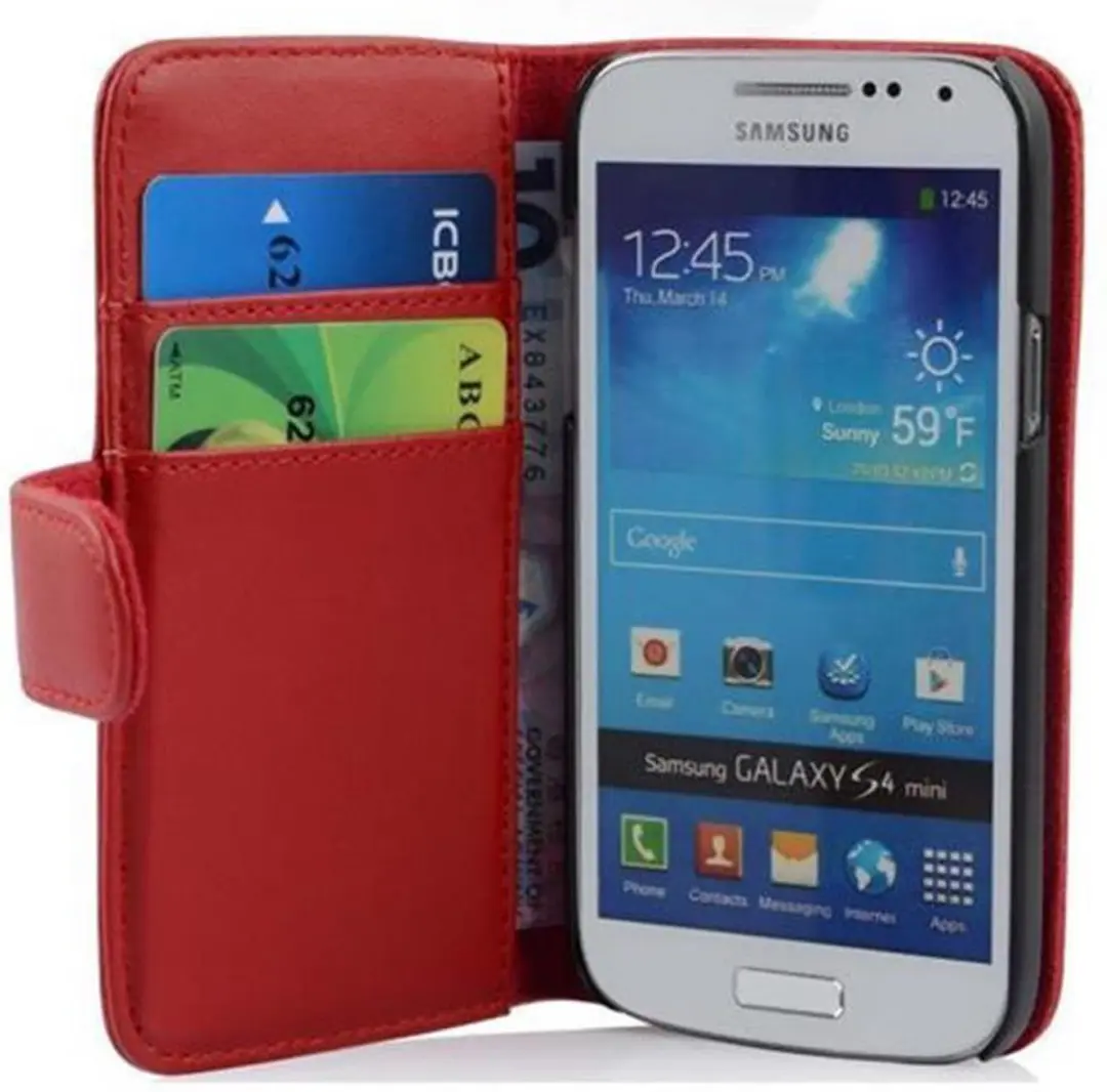 Cadorabo Hoesje geschikt voor Samsung Galaxy S4 MINI in CHILI ROOD