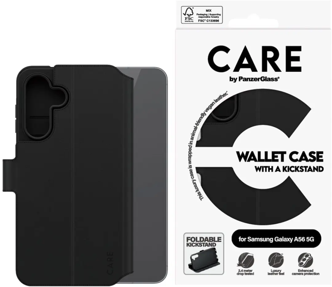 PanzerGlass CARE Feature Wallet Hoes Galaxy A56 - Zwart - afbeelding 4 van 6