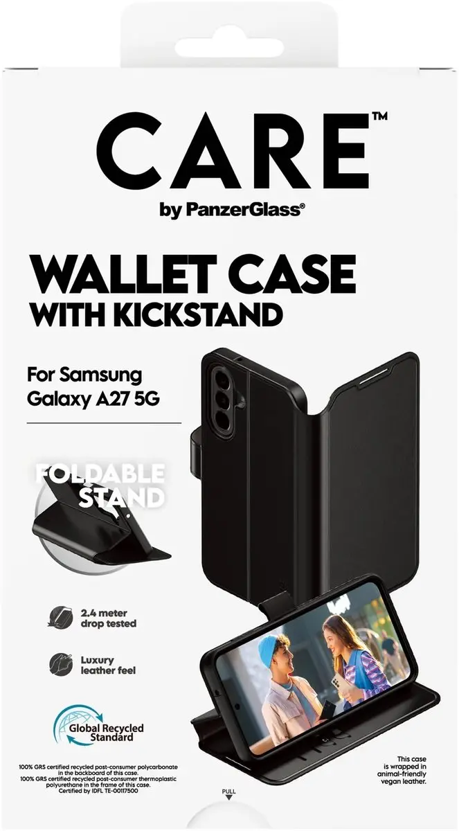 PanzerGlass CARE Wallet Hoesje Galaxy A27 5G - Zwart - afbeelding 5 van 5