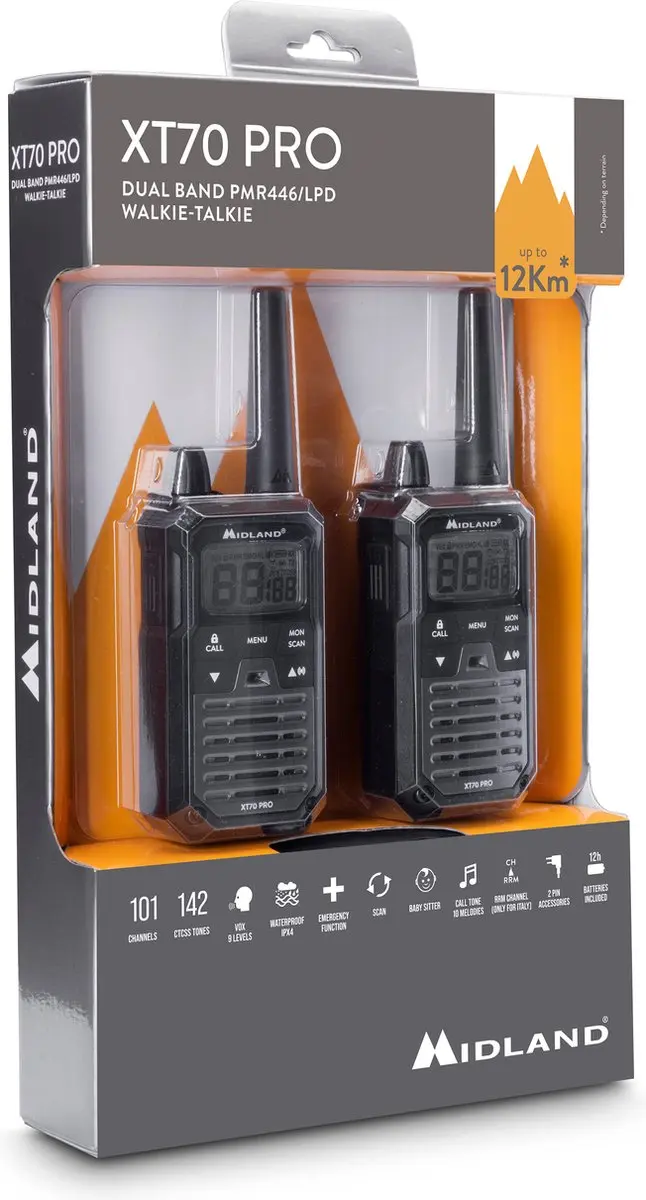 Midland XT70 Pro C1465 Portofoonset - 2 Stuks - Zwart - afbeelding 6 van 6