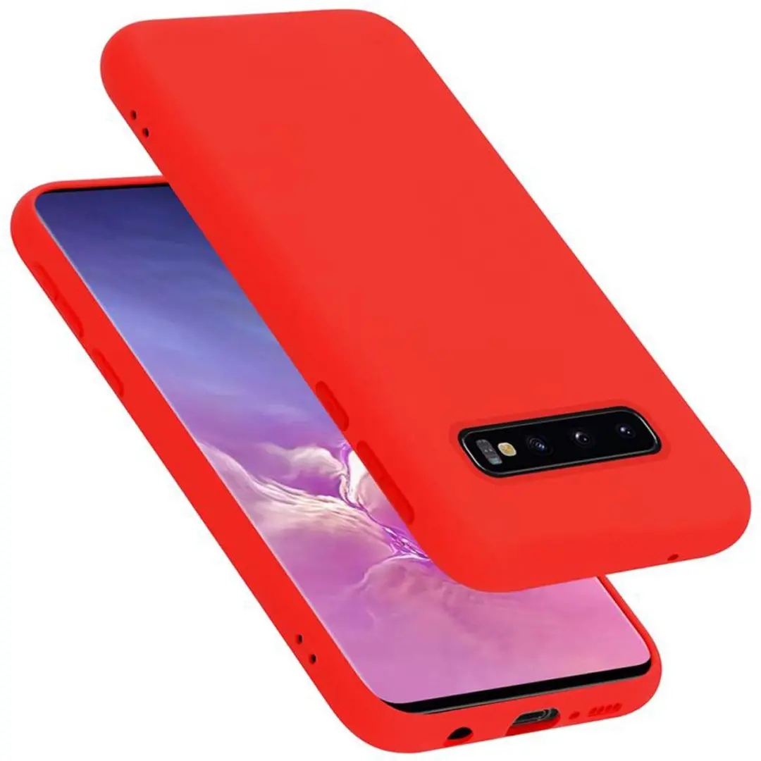 Cadorabo Hoesje geschikt voor Samsung Galaxy S10 4G in LIQUID ROOD