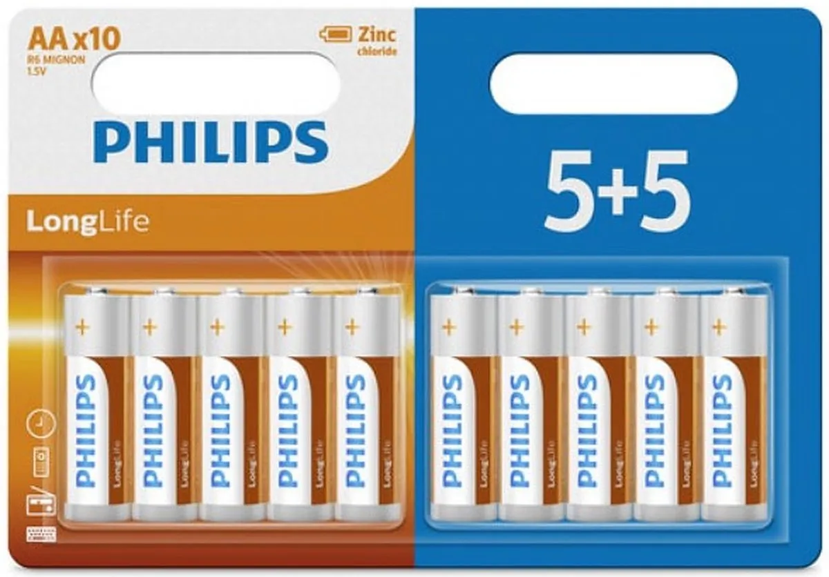 Philips Longlife AA Oplaadbare Batterijen 1400mAh