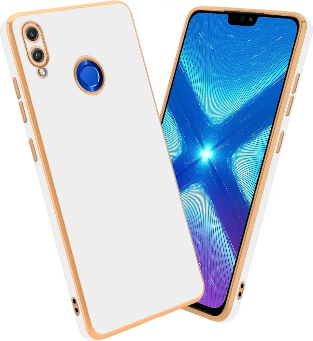 Cadorabo Hoesje geschikt voor Honor 8X in Glossy Wit
