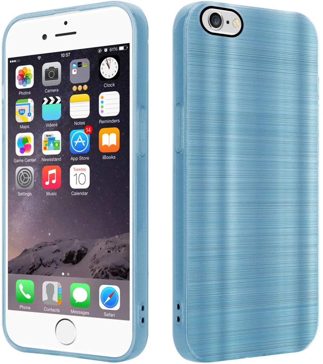 Cadorabo Hoesje geschikt voor Apple iPhone 6 / 6S in Brushed Turqoise