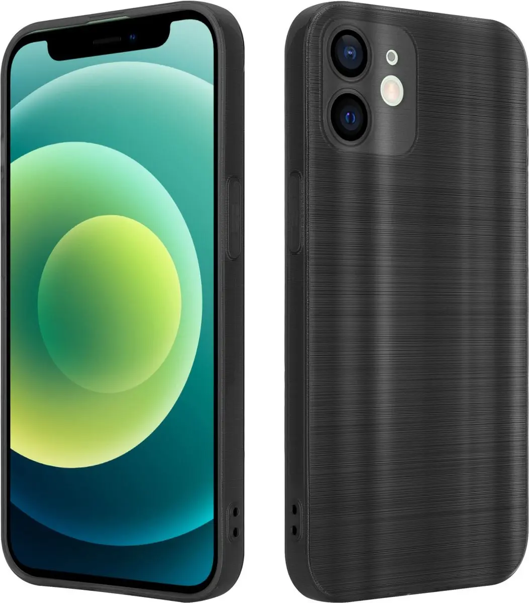 Cadorabo Hoesje geschikt voor Apple iPhone 12 MINI in Brushed Zwart