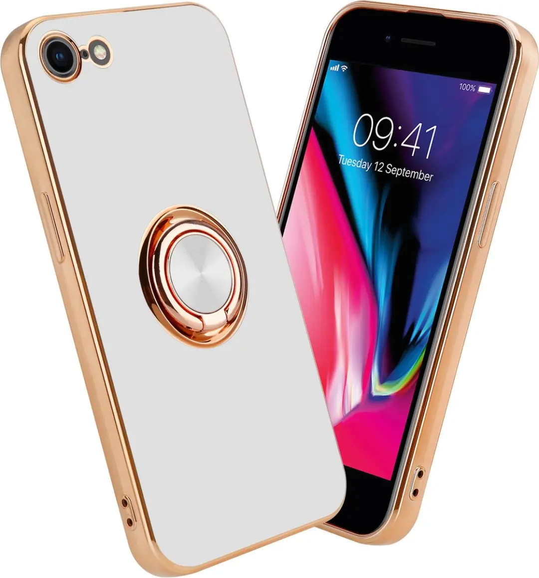 Cadorabo Hoesje geschikt voor Apple iPhone 7 / 7S / 8 / SE 2020 in Glossy Wit