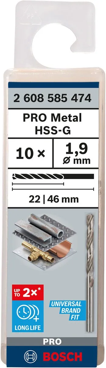 Bosch Professional ST. LINE 1.9mm HSS-G Boor - 10 Stuks