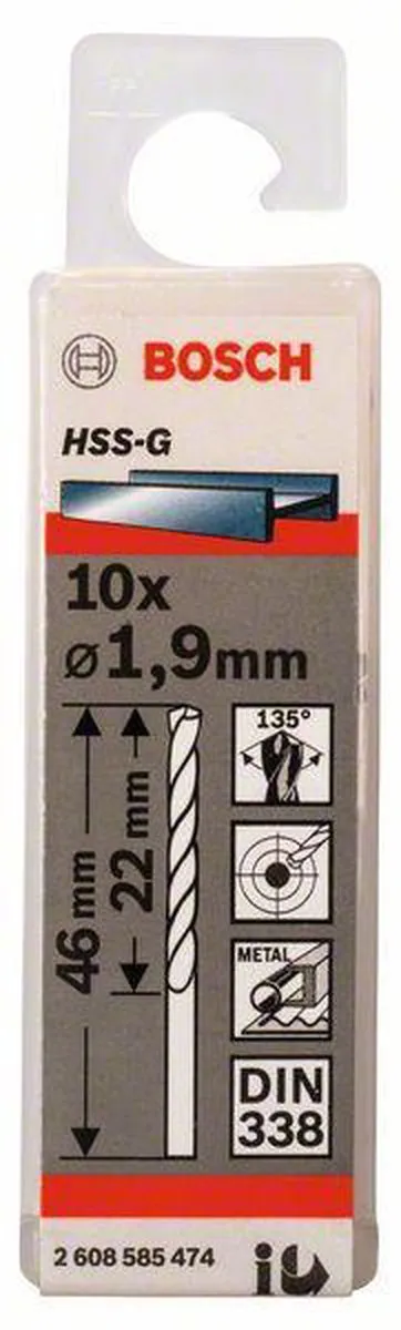 Bosch Professional ST. LINE 1.9mm HSS-G Boor - 10 Stuks