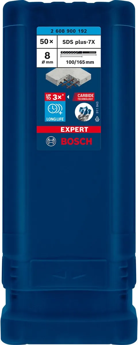 Bosch Professional SDS plus-7X Hamerboor 8mm - 50 Stuks