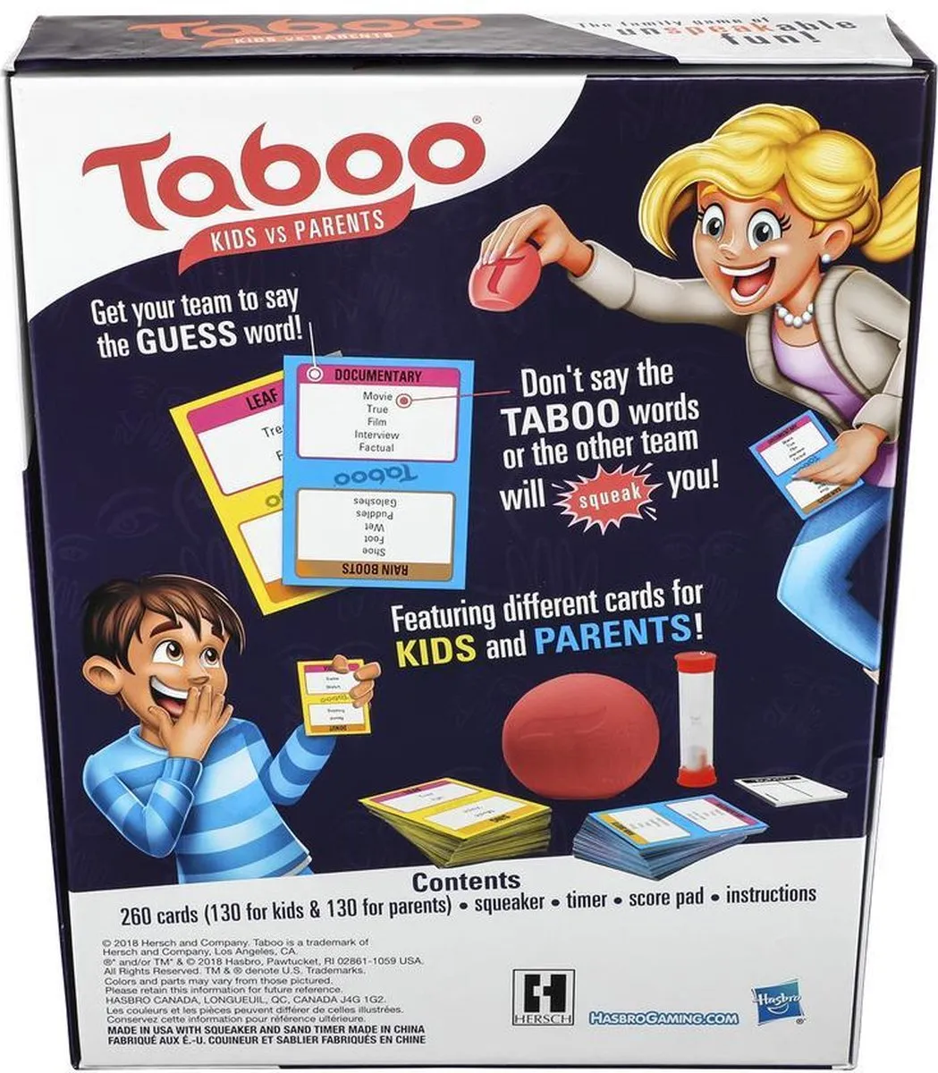 Hasbro Taboo Kids vs. Parents E4941 - Familiespel - 4 Spelers