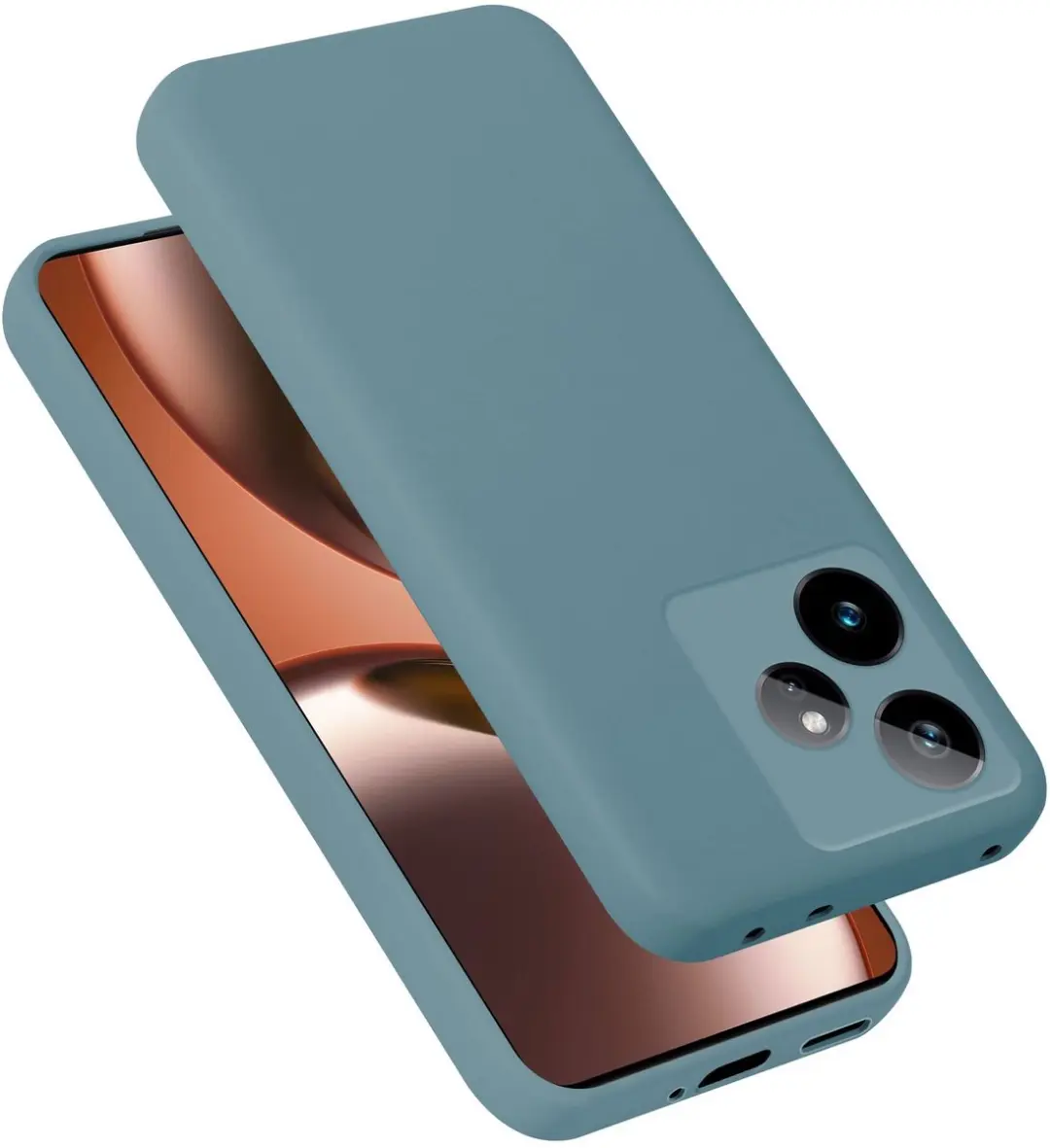 Cadorabo Hoesje geschikt voor Realme GT7 Case in Liquid Groen Beschermhoes gemaa