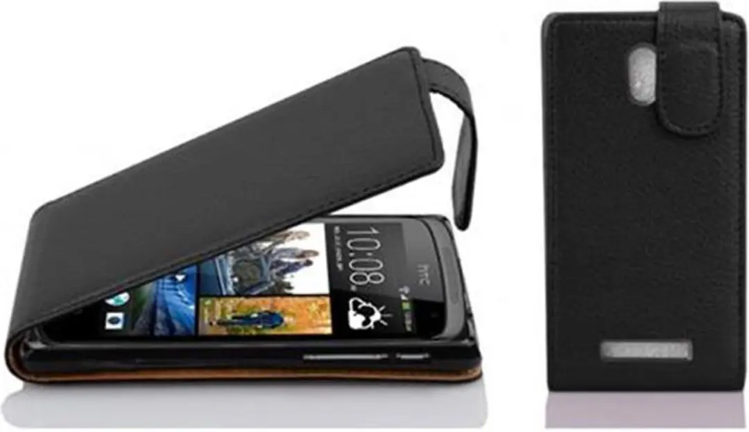 Cadorabo Hoesje geschikt voor HTC Desire 500 in ZWARTE OXIDE