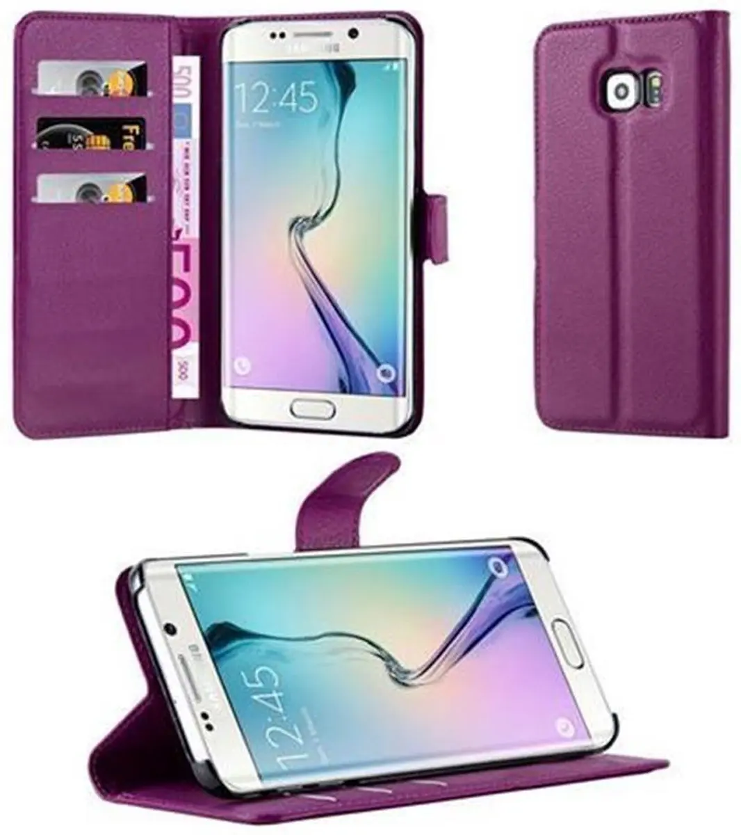 Cadorabo Hoesje geschikt voor Samsung Galaxy S6 EDGE in MANGAAN PAARS
