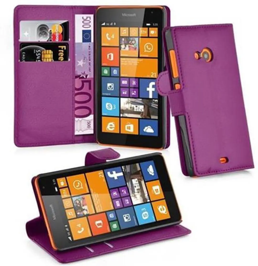 Cadorabo Hoesje geschikt voor Nokia Lumia 535 in MANGAAN PAARS