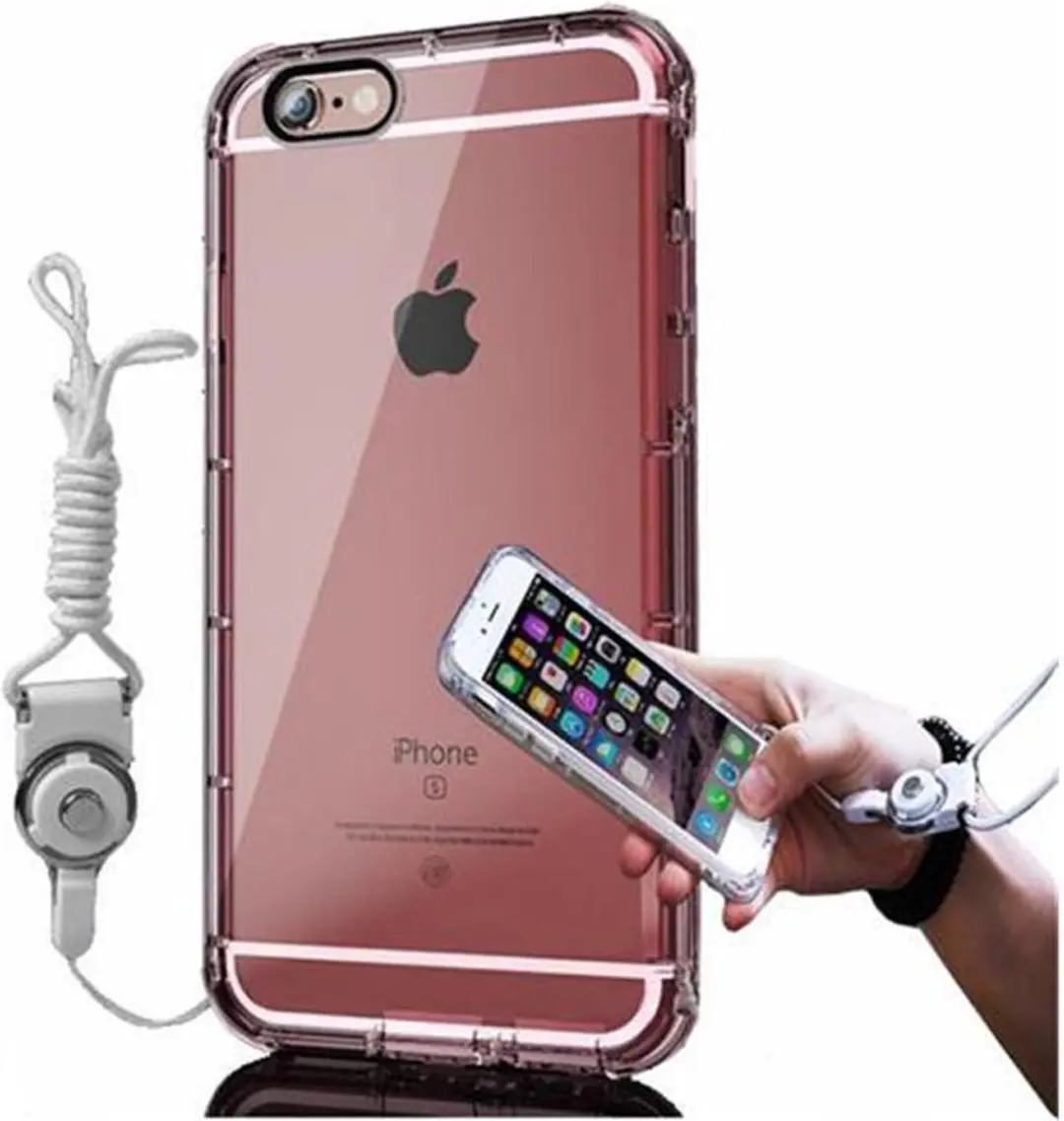 Cadorabo Hoesje geschikt voor Apple iPhone 6 / 6S in TRANSPARANT ROSÈ GOUD