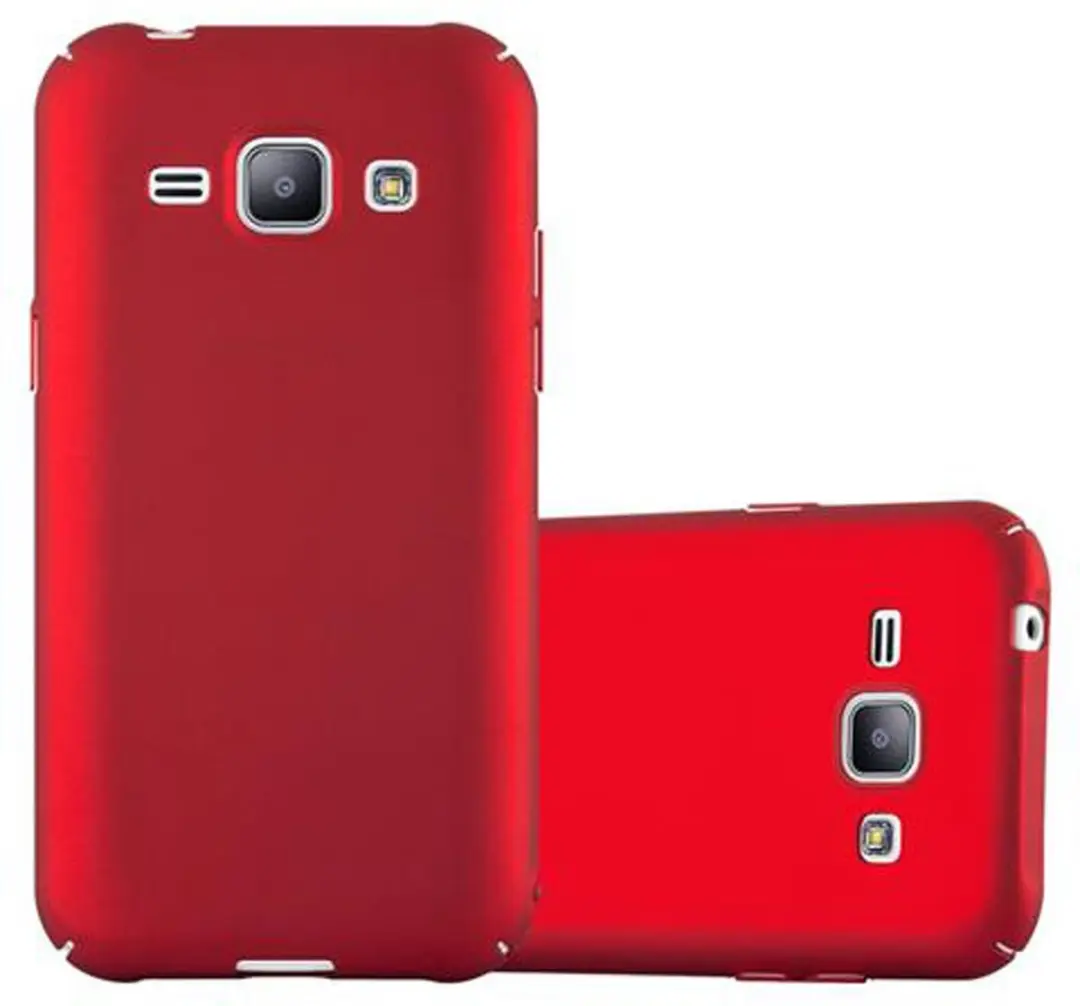 Cadorabo Hoesje geschikt voor Samsung Galaxy J1 2015 in METAAL ROOD