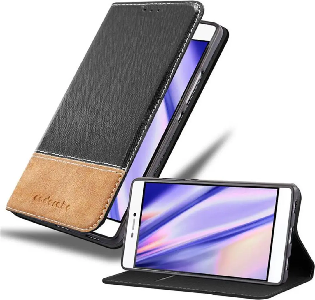 Cadorabo Hoesje geschikt voor Huawei P8 in ZWART BRUIN
