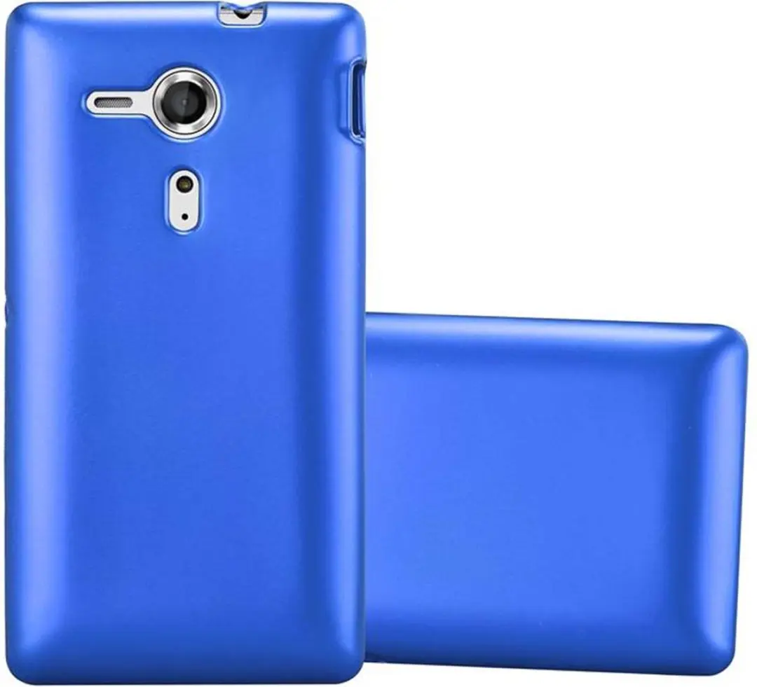 Cadorabo Hoesje geschikt voor Sony Xperia SP in METAAL BLAUW