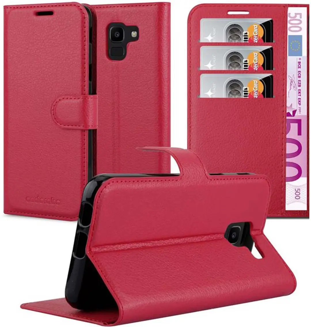 Cadorabo Hoesje geschikt voor Samsung Galaxy J6 2018 in KARMIJN ROOD
