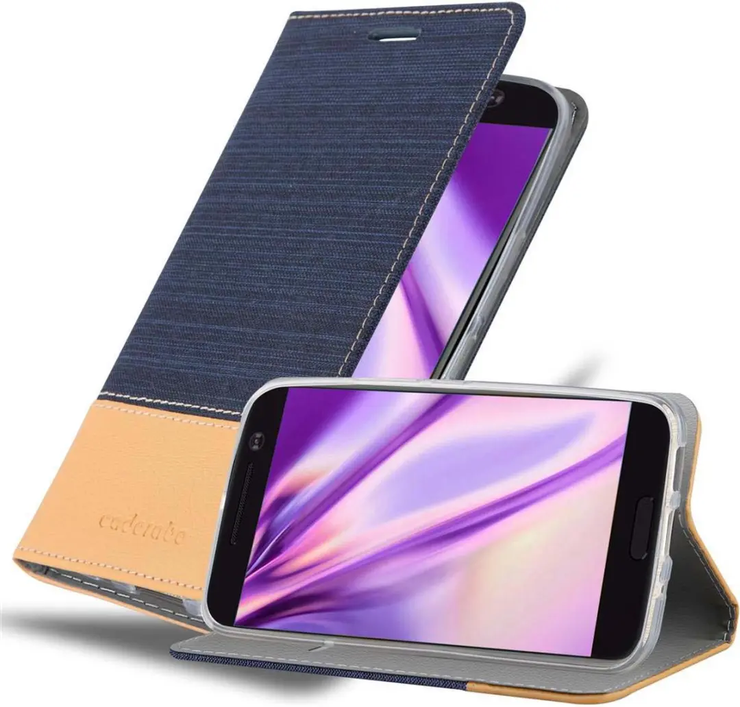 Cadorabo Hoesje geschikt voor HTC ONE M10 in DONKERBLAUW BRUIN