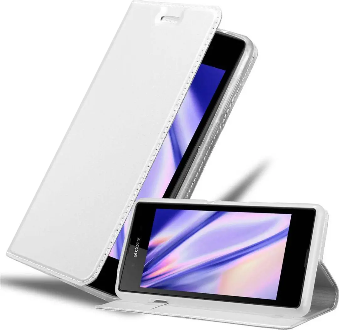 Cadorabo Hoesje geschikt voor Sony Xperia E3 in CLASSY ZILVER