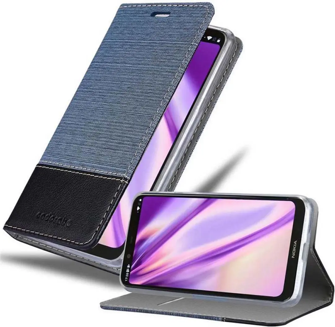 Cadorabo Hoesje geschikt voor Nokia 5.1 PLUS / X5 in DONKERBLAUW ZWART