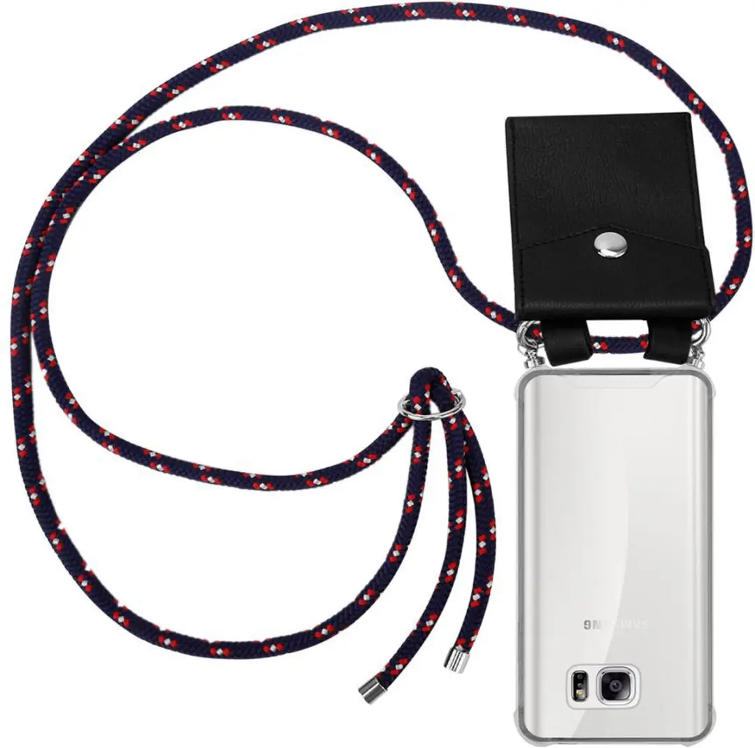 Cadorabo Hoesje geschikt voor Samsung Galaxy NOTE 5 in BLAUW ROOD WITTE STIP