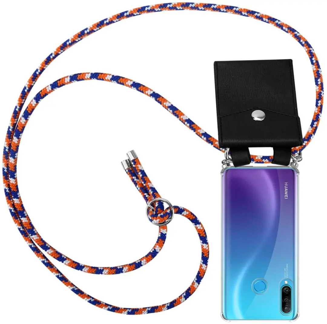 Cadorabo Hoesje geschikt voor Huawei P30 LITE in ORANJE BLAUW WIT