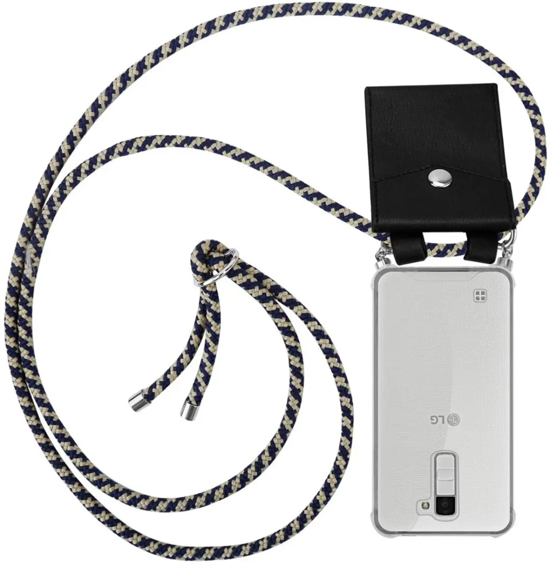 Cadorabo Hoesje geschikt voor LG K10 2016 in DONKER BLAUW GEEL